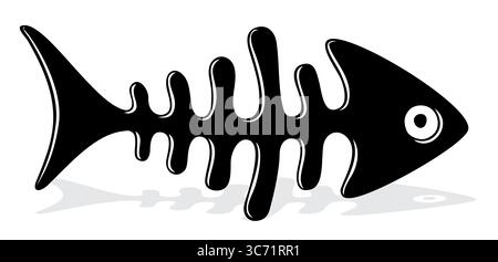 Skeleton of predatory sea fish. Stock Vector