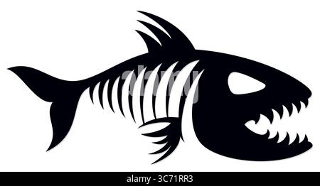 Skeleton of predatory sea fish. Stock Vector