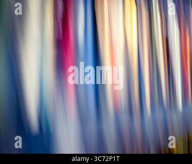 Blurred abstract background of multicolored stripes. Motion blur. Photography blur. Stock Photo