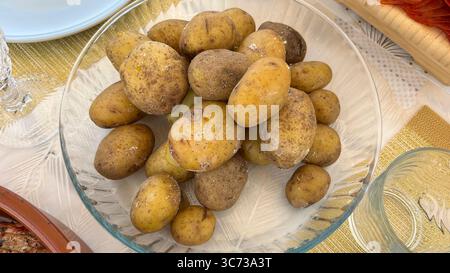 Bowl with Canarian-style wrinkled potatoes Stock Photo