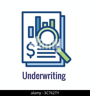 Underwriting Concept Including Credit Score and Personal Finance Inspection Stock Vector