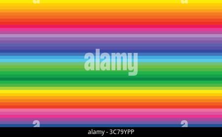 Vibrant rainbow stripe texture in bold multicolor palette. Simple horizontal layout with soft transitions, perfect for wrapping, backgrounds, or playf Stock Vector
