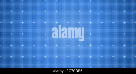 Blueprint with soft gradient from dark to light blue, featuring clean white grid lines. Stock vector illustration in flat style. Stock Vector
