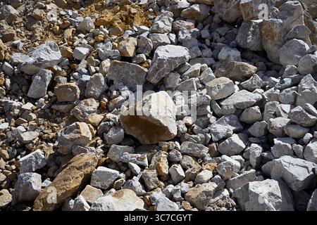 Molyco Mountain Pass rare earth mine, aerial photograph. This large open pit ...