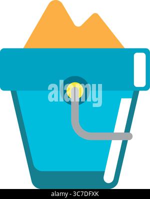 Isolated colored sand bucket toy icon Flat design Vector Stock Vector