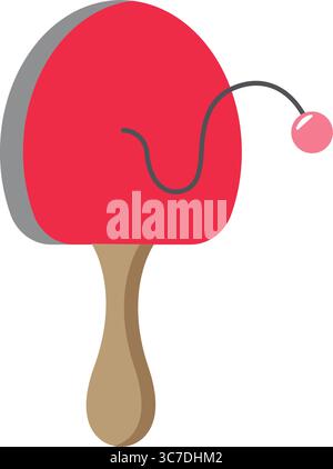 Isolated colored ping pong racket toy icon Flat design Vector Stock Vector