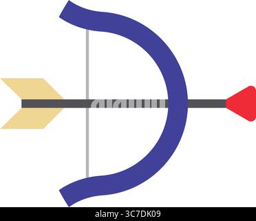 Isolated colored bow and arrow toy icon Flat design Vector Stock Vector