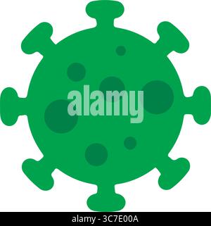 Flat green virus symbol. Vector Stock Vector