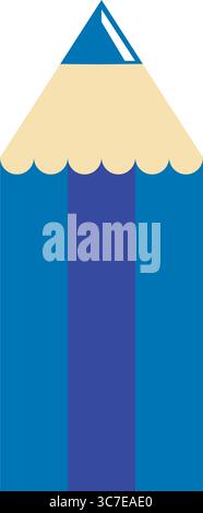 Blue pencil flat icon. Vector Stock Vector