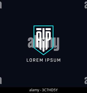 Monogram AP logo shield shape geometric style with simple creative initial logo design vector graphic Stock Vector
