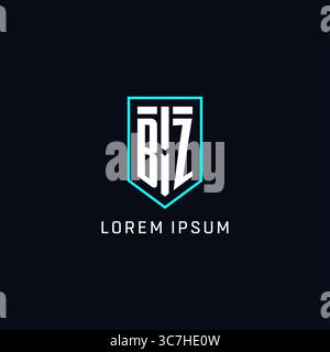 Monogram BZ logo shield shape geometric style with simple creative initial logo design vector graphic Stock Vector