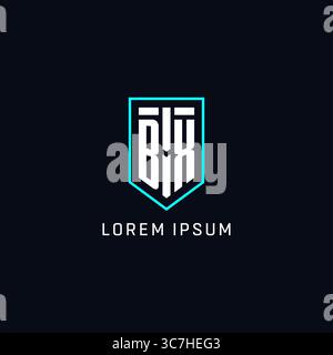 Monogram BX logo shield shape geometric style with simple creative initial logo design vector graphic Stock Vector