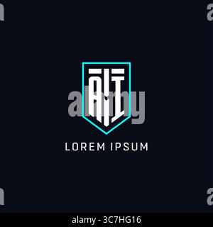 Monogram AI logo shield shape geometric style with simple creative initial logo design vector graphic Stock Vector