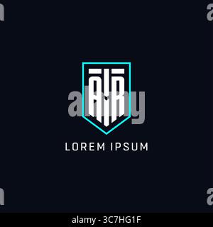 Monogram AR logo shield shape geometric style with simple creative initial logo design vector graphic Stock Vector
