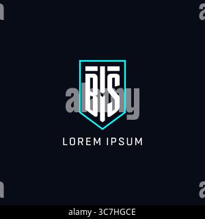 Monogram BS logo shield shape geometric style with simple creative initial logo design vector graphic Stock Vector