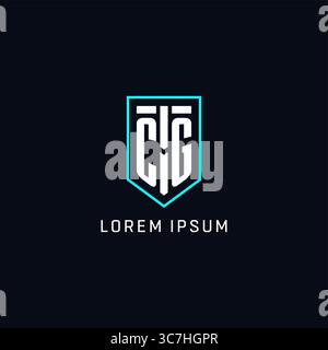Monogram CG logo shield shape geometric style with simple creative initial logo design vector graphic Stock Vector