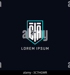 Monogram CA logo shield shape geometric style with simple creative initial logo design vector graphic Stock Vector