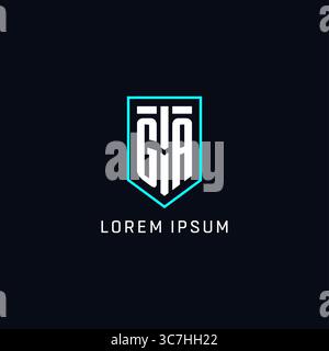 Monogram GA logo shield shape geometric style with simple creative initial logo design vector graphic Stock Vector