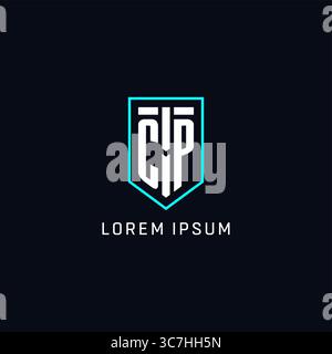 Monogram CP logo shield shape geometric style with simple creative initial logo design vector graphic Stock Vector