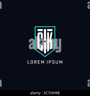 Monogram CK logo shield shape geometric style with simple creative initial logo design vector graphic Stock Vector