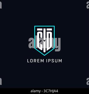 Monogram CD logo shield shape geometric style with simple creative initial logo design vector graphic Stock Vector