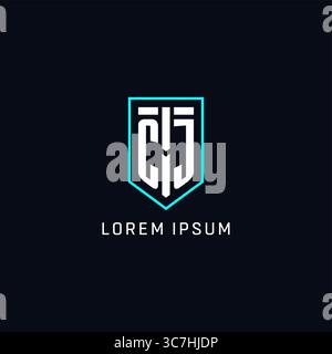 Monogram CJ logo shield shape geometric style with simple creative initial logo design vector graphic Stock Vector