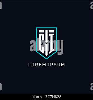 Monogram CI logo shield shape geometric style with simple creative initial logo design vector graphic Stock Vector