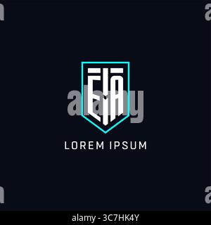 Monogram EA logo shield shape geometric style with simple creative initial logo design vector graphic Stock Vector