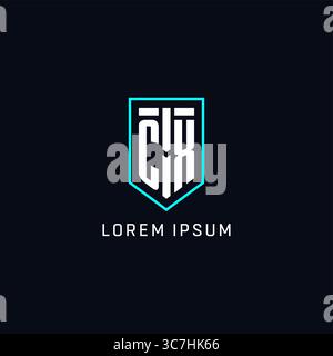 Monogram CX logo shield shape geometric style with simple creative initial logo design vector graphic Stock Vector