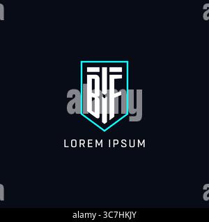 Monogram BF logo shield shape geometric style with simple creative initial logo design vector graphic Stock Vector