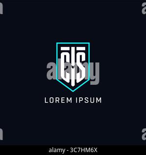 Monogram CS logo shield shape geometric style with simple creative initial logo design vector graphic Stock Vector