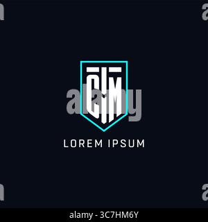 Monogram CM logo shield shape geometric style with simple creative initial logo design vector graphic Stock Vector