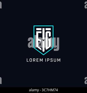 Monogram EG logo shield shape geometric style with simple creative initial logo design vector graphic Stock Vector