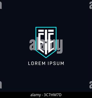 Monogram EE logo shield shape geometric style with simple creative initial logo design vector graphic Stock Vector