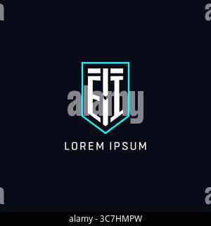 Monogram EI logo shield shape geometric style with simple creative initial logo design vector graphic Stock Vector