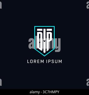 Monogram DP logo shield shape geometric style with simple creative initial logo design vector graphic Stock Vector
