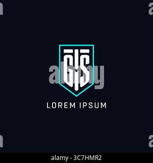Monogram GS logo shield shape geometric style with simple creative initial logo design vector graphic Stock Vector