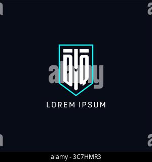 Monogram DQ logo shield shape geometric style with simple creative initial logo design vector graphic Stock Vector