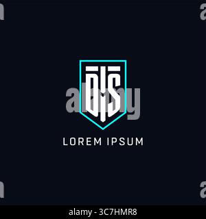 Monogram DS logo shield shape geometric style with simple creative initial logo design vector graphic Stock Vector