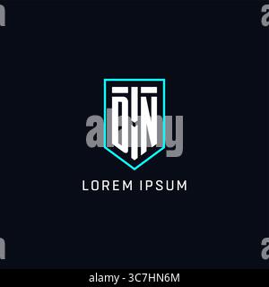 Monogram DN logo shield shape geometric style with simple creative initial logo design vector graphic Stock Vector