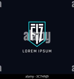 Monogram FZ logo shield shape geometric style with simple creative initial logo design vector graphic Stock Vector