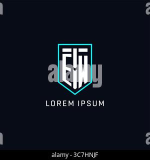 Monogram EW logo shield shape geometric style with simple creative initial logo design vector graphic Stock Vector