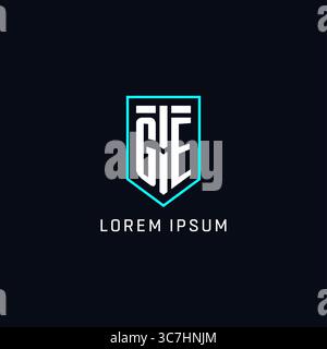 Monogram GE logo shield shape geometric style with simple creative initial logo design vector graphic Stock Vector