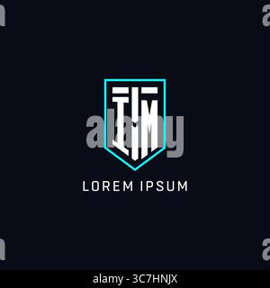 Monogram IM logo shield shape geometric style with simple creative initial logo design vector graphic Stock Vector