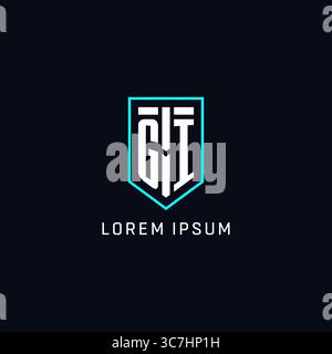 Monogram GI logo shield shape geometric style with simple creative initial logo design vector graphic Stock Vector