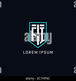 Monogram FI logo shield shape geometric style with simple creative initial logo design vector graphic Stock Vector