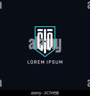 Monogram CQ logo shield shape geometric style with simple creative initial logo design vector graphic Stock Vector