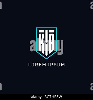 Monogram KB logo shield shape geometric style with simple creative initial logo design vector graphic Stock Vector