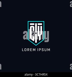 Monogram CY logo shield shape geometric style with simple creative initial logo design vector graphic Stock Vector