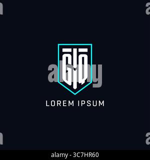 Monogram GQ logo shield shape geometric style with simple creative initial logo design vector graphic Stock Vector